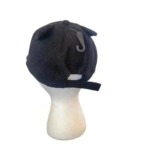 Collection Eighteen Unisex Adult Black Cotton Baseball Cap w Ears NEW - Picture 8 of 11